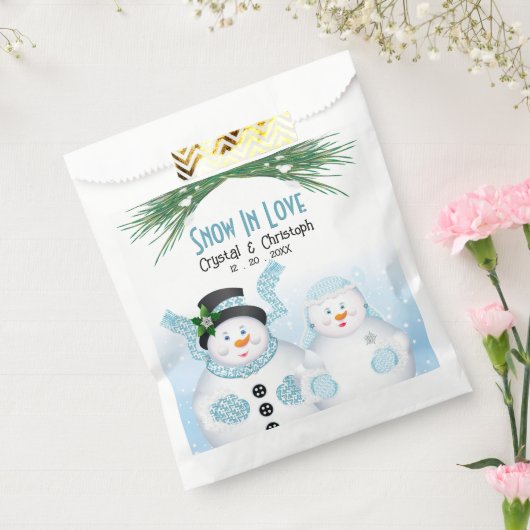 Sneeuw in liefde winter bruiloft bedankzakje (Gezegeld)