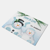 Sneeuw in liefde winter bruiloft deurmat (Schuin)