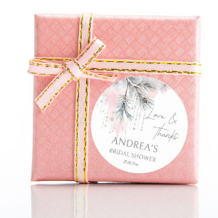 Sneeuw in liefde winter bruiloft favor ronde sticker