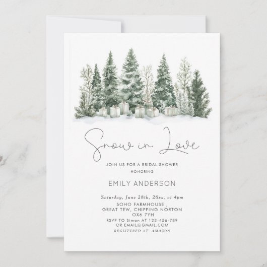 Sneeuw in liefde Winter Bruiloft Feest Kaart (Voorkant)