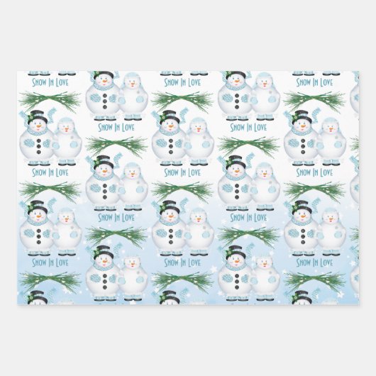 Sneeuw in liefde winter bruiloft inpakpapier vel (Voorkant 3)