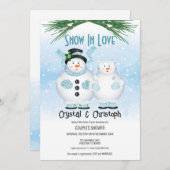 Sneeuw in liefde winter bruiloft kaart (Voorkant / Achterkant)