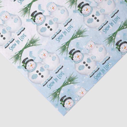 Sneeuw in liefde winter bruiloft tissuepapier (Detail)