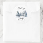 Sneeuw in Liefde winter dennenbos Bridal Dank U Ronde Sticker (Tas)