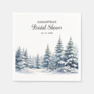 Sneeuw in liefde winter dennenbos Bruidsborrel Servet