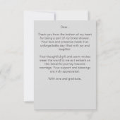 Sneeuw in liefde winter dennenbos bruidsdouche bedankkaart (Achterkant)