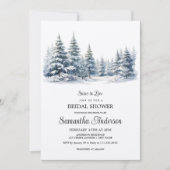 Sneeuw in liefde winter dennenbos Bruidsdouche Kaart (Voorkant)