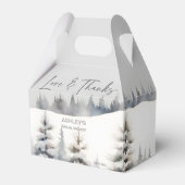 Sneeuw in liefde winter dennenbos vrijgezellenfees bedankdoosjes (Voorkant Zijde)