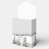 Sneeuw in liefde winter dennenbos vrijgezellenfees bedankdoosjes (Geopend)