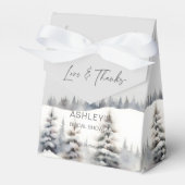 Sneeuw in liefde winter dennenbos vrijgezellenfees bedankdoosjes (Voorkant Zijde)