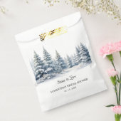 Sneeuw in Liefde winter dennenbos Vrijgezellenfees Bedankzakje (Gezegeld)