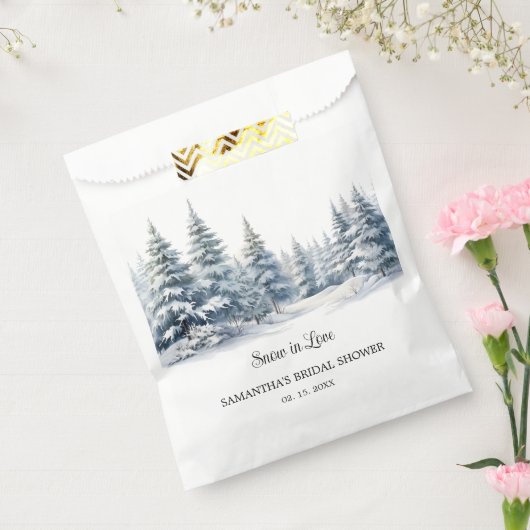 Sneeuw in Liefde winter dennenbos Vrijgezellenfees Bedankzakje (Gezegeld)