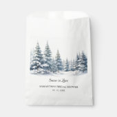 Sneeuw in Liefde winter dennenbos Vrijgezellenfees Bedankzakje (Voorkant)