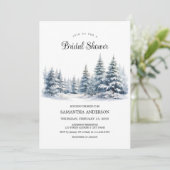 Sneeuw in Liefde winter dennenbos Vrijgezellenfees Kaart (Staand voorkant)