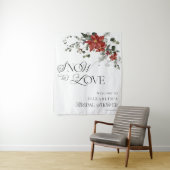 Sneeuw in Liefde Winter Evergreen Vrijgezellenfees Wandkleed (In situ)