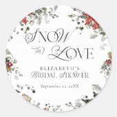 Sneeuw in liefde Winter Kerst Bruids douche Ronde Sticker (Voorkant)