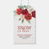 Sneeuw in liefde Winter roestige sneeuwvlok bruids Cadeaulabel (Voorkant)