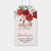 Sneeuw in Liefde Winter Rustiek Sneeuwvlok Vrijgez Cadeaulabel (Achterkant)