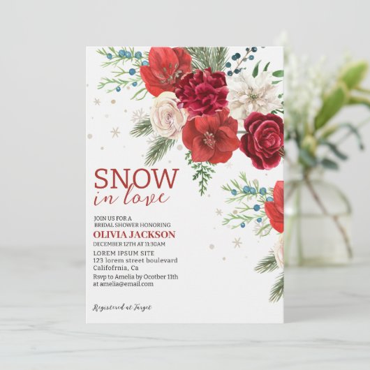 Sneeuw in Liefde Winter Rustiek Sneeuwvlok Vrijgez Kaart (Staand voorkant)