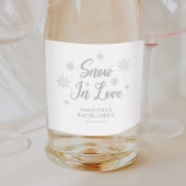 Sneeuw in liefde Winter Ski Bachelorette Sparkling Wijnetiket
