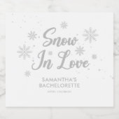 Sneeuw in liefde Winter Ski Bachelorette Sparkling Wijnetiket (Enkel label)