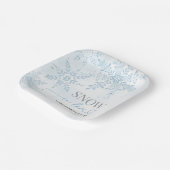 Sneeuw in liefde Winter Sneeuwvlok Bruidsdouche  Papieren Bordje (Gebogen)