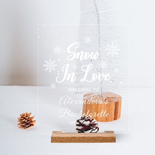 Sneeuw in liefde Winter vrijgezellenfeest Acryl Bord