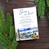 Sneeuw in liefde winter vrijgezellenfeest bergdorp kaart