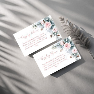 Sneeuw in liefde winter vrijgezellenfeest display  informatiekaartje