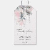 Sneeuw in liefde winter vrijgezellenfeest gunst cadeaulabel (Voorkant)