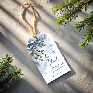 Sneeuw in liefde winter vrijgezellenfeest gunsten cadeaulabel