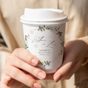 Sneeuw in Liefde Winter Vrijgezellenfeest Papieren Bekers