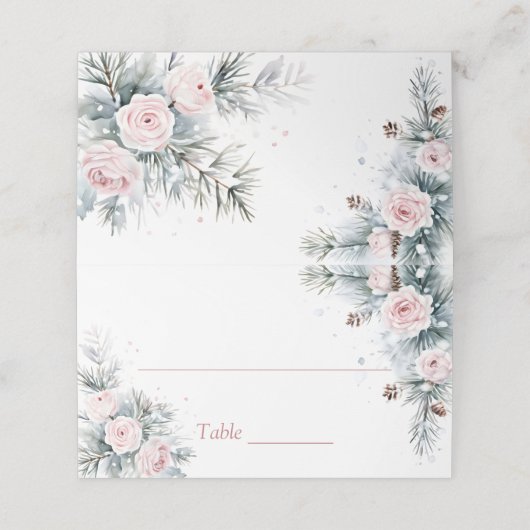 Sneeuw in liefde winter vrijgezellenfeest party plaatskaartje (Buitenkant ongevouwen)