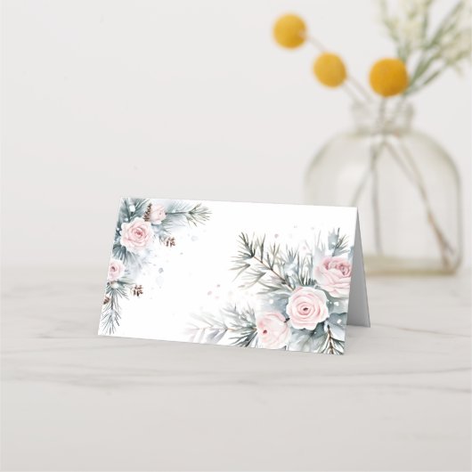 Sneeuw in liefde winter vrijgezellenfeest party plaatskaartje (Achterkant)