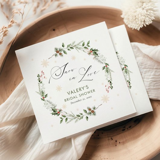 Sneeuw in Liefde Winter Vrijgezellenfeest Servet