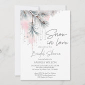 Sneeuw in liefde winter vrijgezellenfeest sjabloon kaart (Voorkant)