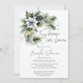 Sneeuw in liefde winter vrijgezellenfeest sjabloon kaart (Voorkant)