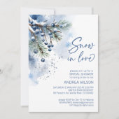 Sneeuw in liefde winter vrijgezellenfeest sjabloon kaart (Voorkant)