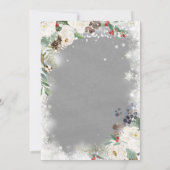 Sneeuw in liefde Winter Wit Bloemen Vrijgezellenfe Kaart (Achterkant)