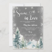 Sneeuw in Liefde Winter Wit Sneeuwvlok Vrijgezelle Kaart (Voorkant)