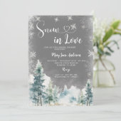 Sneeuw in Liefde Winter Wit Sneeuwvlok Vrijgezelle Kaart (Staand voorkant)