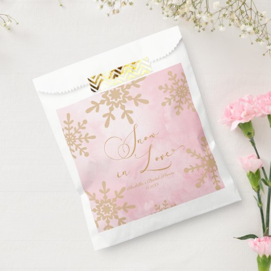 Sneeuw in liefde Winter Wonderland Bruidsborrel Bedankzakje (Gezegeld)