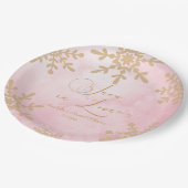 Sneeuw in liefde Winter Wonderland Bruidsborrel Papieren Bordje (Gekanteld)