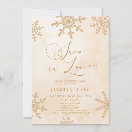 Sneeuw in liefde Winter Wonderland Vrijgezellenfee Kaart (Voorkant)