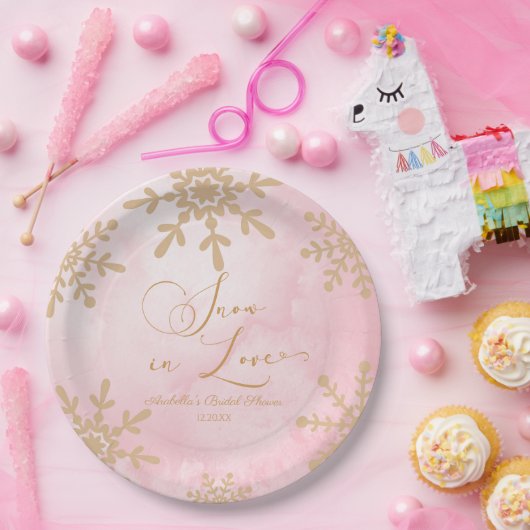 Sneeuw in liefde Winter Wonderland Vrijgezellenfee Papieren Bordje (Feest)