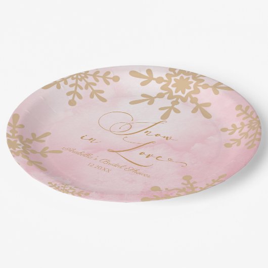 Sneeuw in liefde Winter Wonderland Vrijgezellenfee Papieren Bordje (Gekanteld)