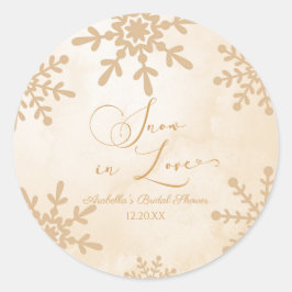 Sneeuw in liefde Winter Wonderland Vrijgezellenfee Ronde Sticker