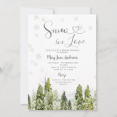 Sneeuw in Liefde Winterbomen Vrijgezellenfeest Kaart (Voorkant)