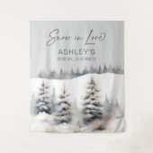 Sneeuw in liefde winterbos vrijgezellenfeest achte wandkleed (Voorkant)