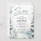 Sneeuw in liefde winterwonderland blauw Vrijgezell Kaart (Voorkant)